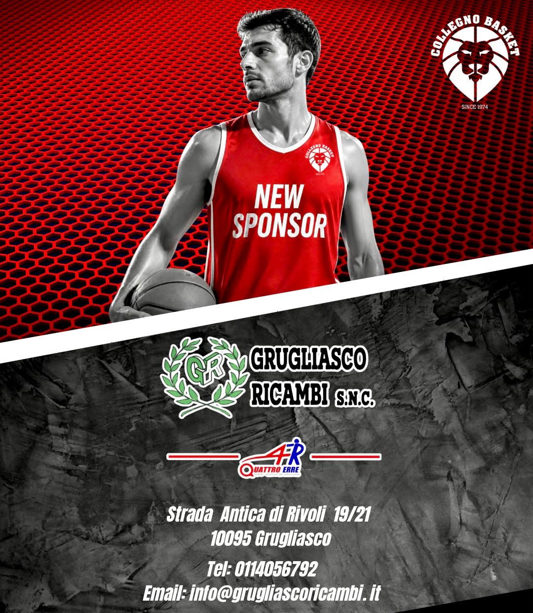Grugliasco Ricambi – 4R è nuovo sponsor di Collegno Basket